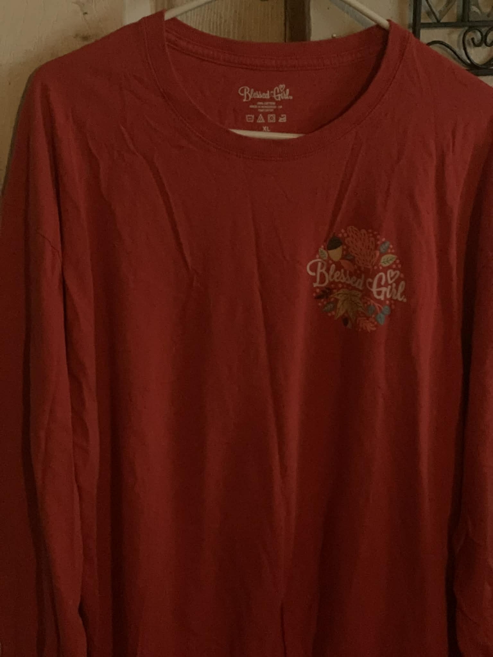 Blessed Girl Red Long Sleeve Crewneck Tee